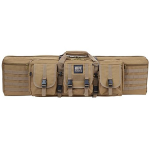 Bulldog BDT3536T BDT Tactical Single Rifle Case with Tan Finish, 3 Accessory Pockets, Deluxe Padded Backstraps, Lockable Zippers & Padded Internal Divider 13" H x 36" W x 3" D Internal Dimensions