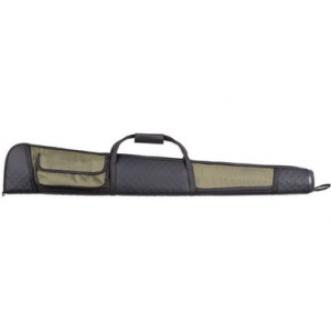 Bulldog BD315 Armor Shotgun Case made of Water-Resistant Nylon with Black Finish & Green Panels, Padding, Velcro Exterior Pocket & Shoulder Strap 52" L x 2.50" W x 8.50" H Exterior Dimensions