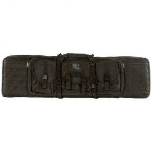 Bulldog BDT40-43B Tactical Single Rifle Case 43" Black with 3 Accessory Pockets & Deluxe Padded Backstraps Lockable Zippers