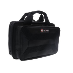 GPS Bags PC15 Pistol Case Black 600D Polyester with Mag Storage, Lockable Zippers & Cushioned Compartment Holds 1 Handgun