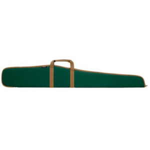Bulldog BD111 Pit Bull Shotgun Case made of Water-Resistant Nylon with Green Finish & Camel Trim, Laminated Brushed Tricot Lining, 1.50" Foam Padding & Full Length Zipper 52" L