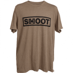 Hornady Shoot Tee Shirt, Brown Tri-Blend Short Sleeve Large - 99606L