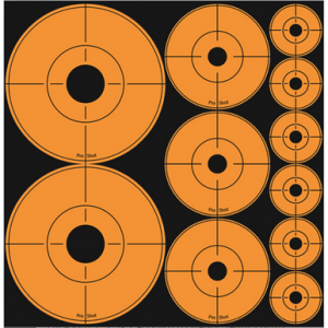 Pro-Shot Peel & Stick Target Dots Black/Orange 10 Pack - ASSORTEDDOT