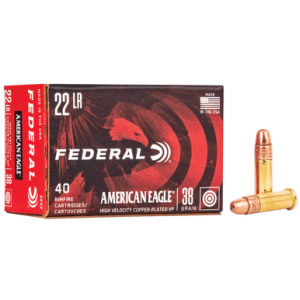 eral AE22 American Eagle 22 LR 38 Gr Jacket Hollow Point 40 Per Box Ammo