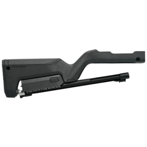 Tactical Solutions X-Ring Takedown Barrel and Stock Combo, 16.50" Matte Black Fluted & Threaded with Fiber Optic Sight, Black Magpul Backpacker Stock Fits Ruger 10/22 Takedown 22 LR - TDCMBBBLK