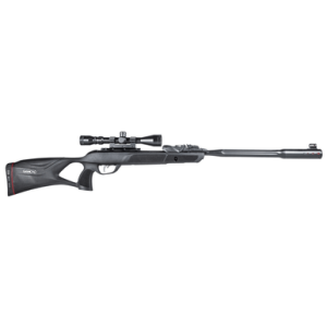 Gamo Swarm Fusion 10X Gen 3 Air Rifle, 20.50'' Fluted Steel Barrel Black Receiver Black All Weather Lightweight Thumbhole Stock Gas Piston Shot Scope 3-9x40mm 10rd 177 Cal - 6110063354