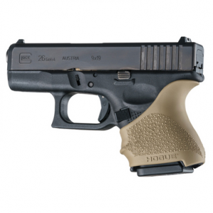 Hogue HandAll Beavertail Grip Sleeve for Glock 26/27, Textured FDE Rubber - 18603