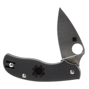 Spyderco Urban Lightweight 2.61" Folding Drop Point Plain N690Co SS Blade with Black FRN Handle and Pocket Clip - C127PBK