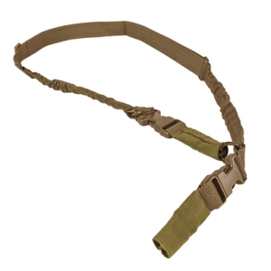 NcStar VISM Adjustable Bungee Sling, 1.25" x 55"-72", Tan Nylon Strap w/Elastic Shock-Cord, 2-Point/1-Point - AARS21PT
