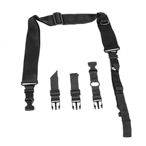NcStar VISM Extra Wide Adjustable Bungee Sling in Black Nylon Strap with Elastic Shock-Cord - AARS2PB