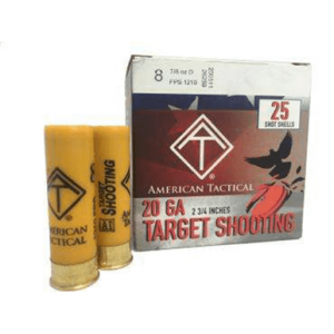  Target Load 20 Gauge 2.75 7/8oz 8 Shot 25 Per Box Ammo
