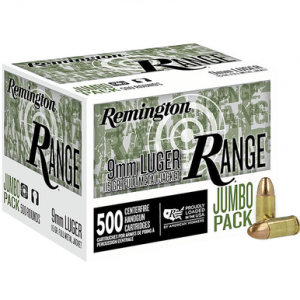 ington Ammunition R27779 Range Jumbo Pack 9mmLuger 115gr Full Metal Jacket 500/Box Ammo