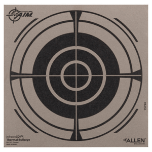 Allen Thermal Target, Black/Gray Bullseye Hanging Paper 8" x 8" - 15794