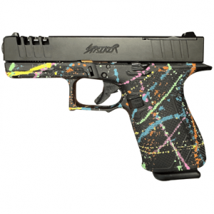 Great Lakes Firearms Striker Pistol, 4" Black Nitride Steel Barrel Black Cerakote Serrated w/Slide Cuts Steel Slide Splatter Cerakote Polymer Frame & Grip Ambidextrous 15+1rd Compact Frame 9mm Luger - GL19SBLK