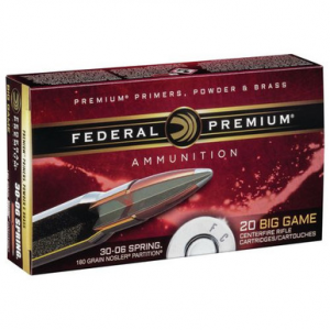 eral P3006F Premium 30-06 Springfield 180 Gr Nosler Partition (NP) 20 Bx/ 10 Cs Ammo