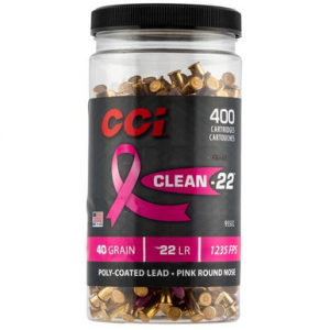  955CC Clean-22 22 LR 40 Gr Lead Round Nose Poly-Coated 400 Bx/ 8 Cs (Pink) Ammo