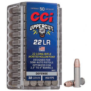  960CC Uppercut Defense 22LR 32gr Jacketed Hollow Point 50 Per Box Ammo