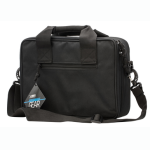 NcStar VISM Double Pistol Range Bag with Mag Pouches, Loop Fasteners, Zippers & Padding - Black Finish - CPDX2971B