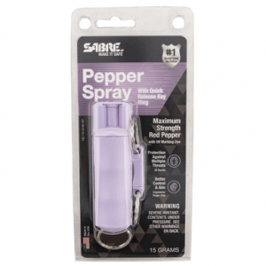Sabre Hard Case Pepper Spray, Lavender Red Pepper Includes Key Ring - HC14LV02NY