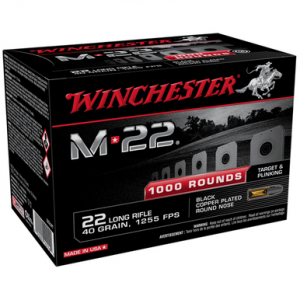 chester M-22 22 LR 40 Gr Black Copper Plated Round Nose Rimfire Ammo