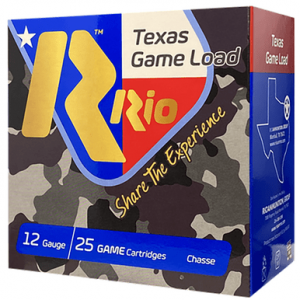 Rio Ammunition Texas Game Load Cartridge, High Velocity 2.75" 1 1/4oz 6Shot 25 Per Box/10 Case 12Gauge - TG366TX