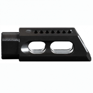 Yankee Hill Slant Muzzle Brake Black Steel 5/8"-24 Threads 2.75 in OAL for 30 Cal AR-Platform - 3085MBA