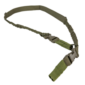 NcStar VISM Sling 1.25" 55"-72" Adjustable Bungee Green Nylon Strap with Elastic Shock-Cord 2/1 Point Sling - AARS21PG