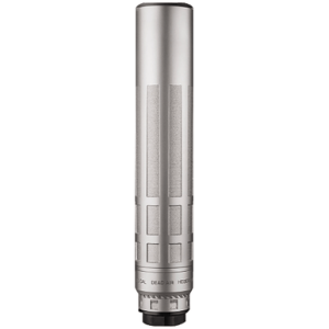 Dead Air NOMAX33XEMAXSIL Nomax 33 Silver .33 Cal Silencer w/ Xemax Adapter & 5/8-24 DA150 Muzzle Brake