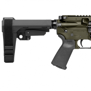 Diamondback DB15 Rifle, 10" Black Nitride Heavy Threaded Barrel OD Green Cerakote Picatinny Rail Aluminum Receiver 9" M-LOK Handguard SB Tactical Brace Black Magpul MOE Grip 30+1rd 300 AAC Blackout - DB1916B101