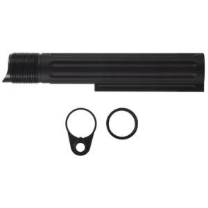Primary Weapons Enhanced Buffer Tube Kit, Black Mil-Spec Receiver Extension 6 Position Ambidextrous Push Button Sling Points Includes Ratcheting Lock Castle Nut and Endplate Fits AR-15 - EBT-RLCN-KIT