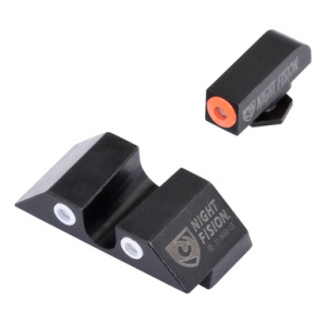 Night Fision Tritium Night Sights for Glock 17/19/22 - Green Tritium with Orange Front Outline, White Rear Outline - GLK001007OGW