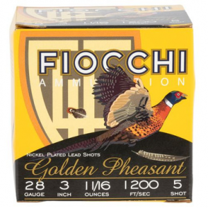 cchi 283GP5 Golden Pheasant 28 Gauge 3 1 1/16 Oz 5 Shot 25 Bx/10 Cs Ammo