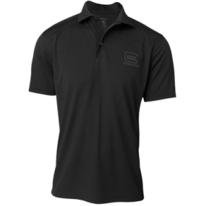 Glock Perfection Polo Shirt, Black Polyester Mesh Short Sleeve Medium - AP96212
