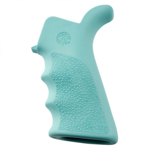 Hogue OverMolded Beavertail Cobblestone Aqua Blue Grip with Finger Grooves for AR-15, M16 - 13024