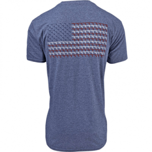 Glock Pistol Flag T-Shirt, Heather Navy Cotton/Polyester Short Sleeve XL Semi-Fitted - AA75158