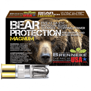 nneke SL122BPM Bear Protection 12 Gauge 2.75 1 3/8 Oz Slug Shot 5 Per Box/ 50 Case Ammo