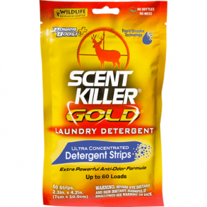 Wildlife Research Scent Killer Gold Laundry Detergent Strips, Odor Eliminator Odorless Scent 60 Pack - 1285