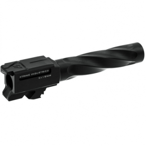Strike Industries Spiral Fluted Barrel, 4.02'' Black Nitride Stainless Steel 9mm Fits Glock 19 Gen3-5 - GBARREL19