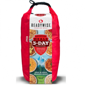 ReadyWise 3 Day Weekender Pack w/Dry Bag Outdoor Food Kit, Includes 6 Entrees 3 Breakfasts and 3 Snacks 12 Servings - RW05918
