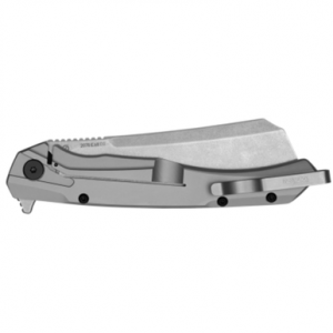 Kershaw Strata Knife, 4" Folding Cleaver Plain Stonewashed D2 Steel Blade Black Bead Blasted G10/SS Handle - 2078
