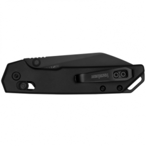 Kershaw Mini Iridium Knife, 3" Folding Reverse Tanto Plain Black Oxide D2 Steel Blade Black Anodized Aluminum Handle - 2051RBLK