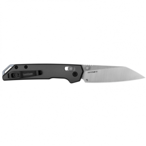 Kershaw Mini Iridium Knife, 3" Folding Reverse Tanto Plain Stonewashed D2 Steel Blade Gray Anodized Aluminum Handle - 2051R