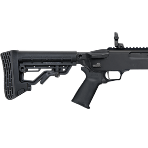 Mossberg 590R Shotgun, 18.50" Barrel 5-Pos Adj Stock w/Interchangeable Pad MOE Pistol Grip Compact Forend (Black) 6+1rd 12 Gauge - 50762