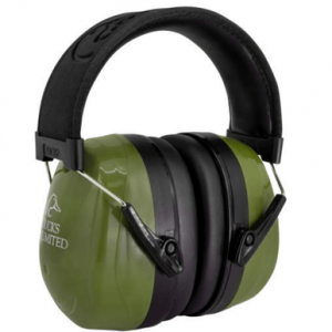 Radians High Performance Earmuff, 26dB Over the Head Black/Green - DUHIHPGRBX