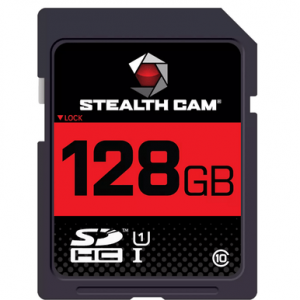 Walker's SD Card, Black/Red Stores Pictures/Video 128GB Fits Stealth Cam Revolver / Revolver Pro - STC128GB