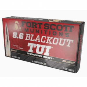 Fort Scott Munitions Tumble Upon Impact (TUI) Rifle Ammo, 135gr 20 Per Box/10 Case 8.6 Blackout - 86BLK235SCV1