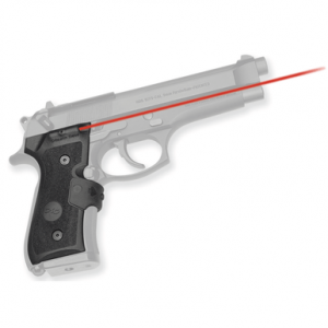 Crimson Trace LG-402 Mil-Spec Lasergrips, Black Polymer Grip Replacement Red Laser Water Resistant Beretta 92/96/M9 - 0119201