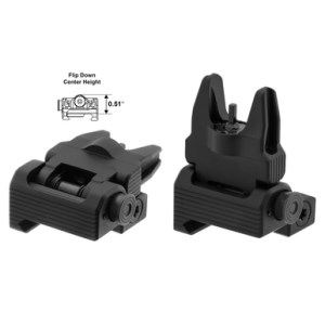 UTG ACCU-SYNC Front Sight, Black 6061-T6 Aluminum Steel Picatinny/Weaver Spring Loaded Flip-up Standard A2 FSP - MNT757