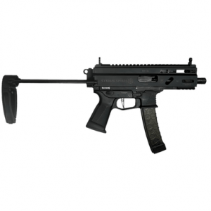 Grand Power Stribog SP9A3 Pistol, 8" Black Threaded Barrel M-LOK Handguard Black Aluminum Picatinny Rail Receiver Black Polymer PDW Tailhook Brace Black Polymer Grip Thread Protector 30+1rd 9mm Luger - 810091152843