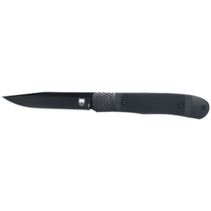 CobraTec Knives Trapper Knife, Small 3.13" Folding Plain 154CM SS Blade 4.25" Black G10 Handle - CTTHRG10BKO